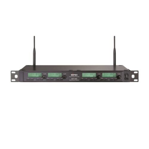 מקלט 4 ערוצים (ללא משדרים) דיוורסיטי עם תצוגת LCD תדר 498-510MHz Mipro