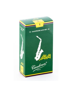 עלים לסקסופון אלט ירוק Java מספר 1.0 – 10 בקופסא Vandoren SR261