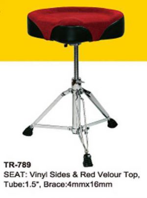 כסא לתופים אופנוע ריפוד אדום שחור Power beat TR-789
