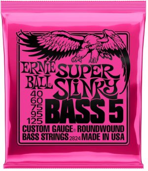 סט מיתרים לגיטרה בס Ernie Ball Super Slinky Nickel Wound 5-String 40-125