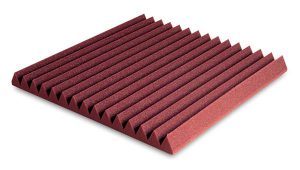 ספוג אקוסטי אדום עם פסים בצורת טריזים Ez acoustics Wedges 5 60 x 60 x 5 cm