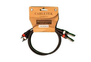 כבל סאונד סטריאו עם מחברים 2 PL זכר ל 2 RCA זכר אורך 1 מטר Cabletek DUL003/1M