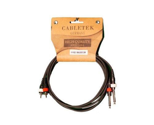 כבל סאונד זוג מחברי PL זכר לזוג מחברי RCA זכר 2 מטר דגם DUL003/2M