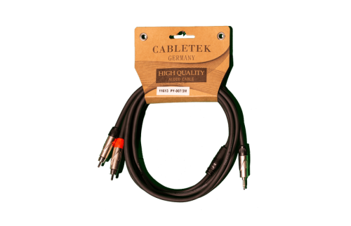 כבל סאונד Y PL 3.5 mm זכר ל2 RCA זכר 3 מטר דגם PY-007/3M מבית CABLETEK