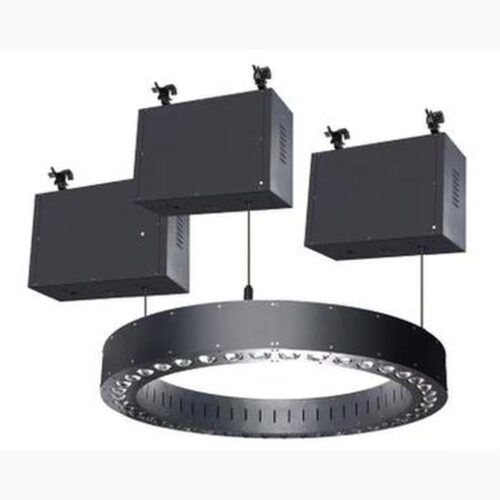 סט במארז, גוף תאורה טבעת BEAM ממונעת להרמה והורדה (טבעת + 3 מנועים) בהספק 30x40W