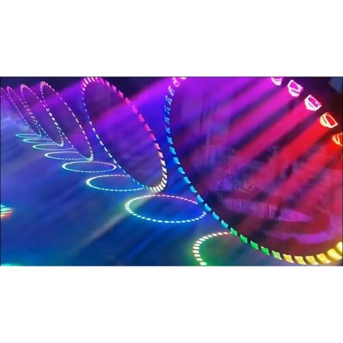 סט במארז, גוף תאורה טבעת BEAM ממונעת להרמה והורדה (טבעת + 3 מנועים) בהספק 30x40W