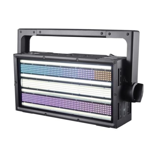 2 פנסי סטרוב היברידי עוצמתי 700W עם שליטה פיקסלית, דירוג IP65 צבע גוף שחור כולל מארז