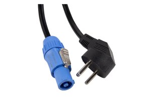 כבל מתח 3x1mm מחבר כחול באורך 2 מ’ דגם PWRIP-2m מבית LIGHTEK