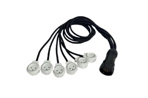ספיידר SOCAPEX ל6 שקעים ישראלים בודדים באורך 1.5 מטר דגם BO1.5M-6IL מבית LIGHTEK