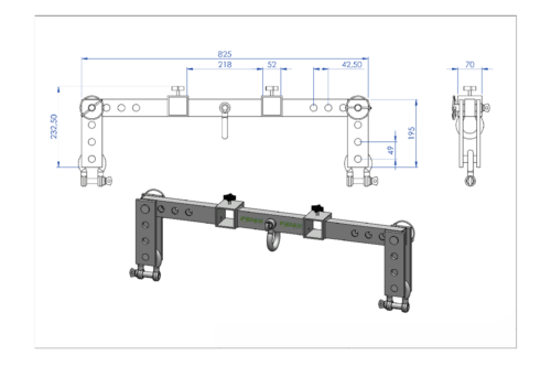 מתאם תלייה למערכת LINE ARRAY בצבע שחור מסדרת HERCULES דגם AC-582B מבית FENIX