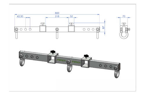 מתאם תלייה למערכת LINE ARRAY בצבע שחור מסדרת HERCULES דגם AC-583B מבית FENIX