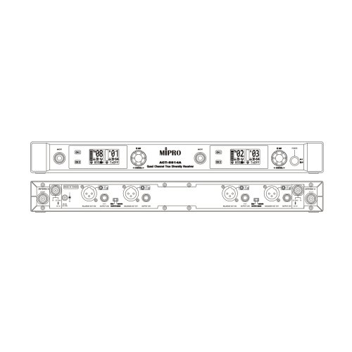 מקלט ל 4 מיקרופונים 5.8GHz עם אנטנות חיצוניות (ללא משדרים) Mipro ACT-5814A 5.8GHz