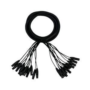 מולטי כבל פתוח 12 ערוצים XLR זכר – XLR נקבה מחברים שחורים