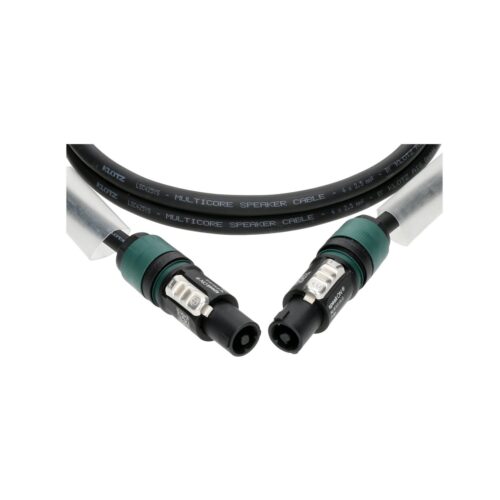 כבל רמקול 4x2.5 mm2 עם מחברי speakON 4p, גמיש באורך 15 מ', כולל שרוול שקוף לסימון