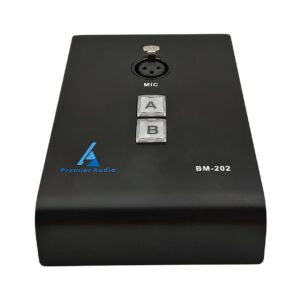 בסיס שולחני למיקרופון עם כפתור מיתוג רגעי מואר ל- 2 אזורים בחיבור XLR