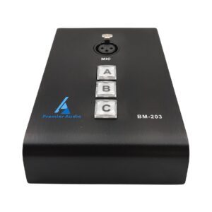 בסיס שולחני למיקרופון עם כפתור מיתוג רגעי מואר ל- 3 אזורים בחיבור XLR