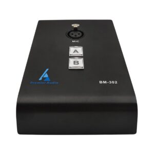 בסיס שולחני למיקרופון עם כפתור הפעלה וכיבוי מואר ל-2 אזורים בחיבור XLR