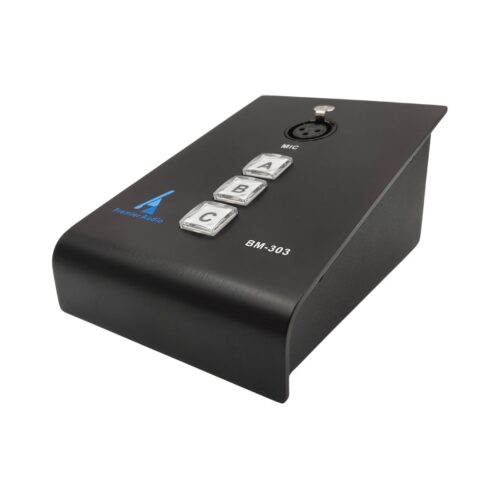 בסיס שולחני למיקרופון עם כפתור הפעלה וכיבוי מואר ל-3 אזורים בחיבור XLR