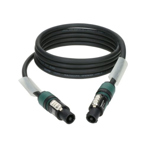 כבל רמקול 4x2.5 mm2 עם מחברי speakON 4p, גמיש באורך 0.5 מ', כולל שרוול שקוף לסימון