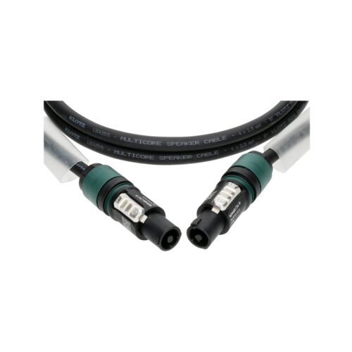 כבל רמקול 4x2.5 mm2 עם מחברי speakON 4p, גמיש באורך 0.5 מ', כולל שרוול שקוף לסימון