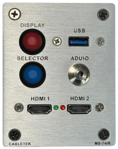 פנל חיבורים, 2xHDMI בורר ומחלץ, USB, חיבור PL3.5mm ומפסק הפעלה לומד IR כולל קופסא וספק