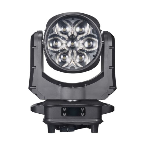 4 פנסי מובינג AURA 760B עם אפקט קליידוסקופי 7x60W RGBW + 180x0.2W RGB צבע גוף שחור כולל מארז