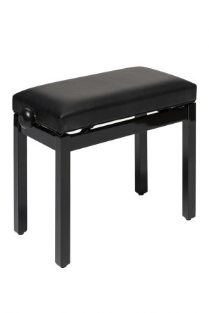 כיסא פסנתר שחור מבריק ריפוד דמוי עור Stagg PB36 BKP SBK