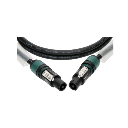 כבל רמקול 4x2.5 mm2 עם מחברי speakON 4p, גמיש באורך 10 מ', כולל שרוול שקוף לסימון
