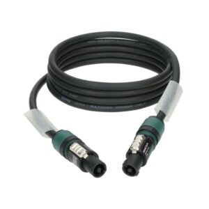 כבל רמקול 4×2.5 mm2 עם מחברי speakON 4p, גמיש באורך 20 מ’, כולל שרוול שקוף לסימון