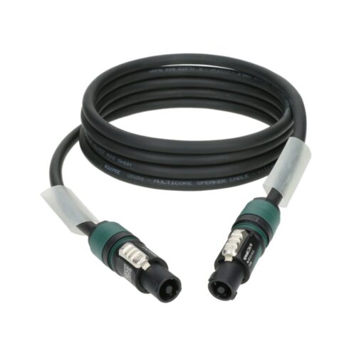 כבל רמקול 4x2.5 mm2 עם מחברי speakON 4p, גמיש באורך 20 מ', כולל שרוול שקוף לסימון