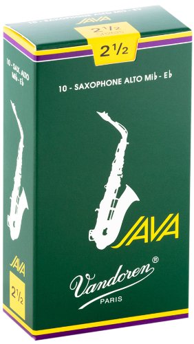 עלים לסקסופון אלט ירוק Java מספר 2.5 – 10 בקופסא Vandoren SR2625