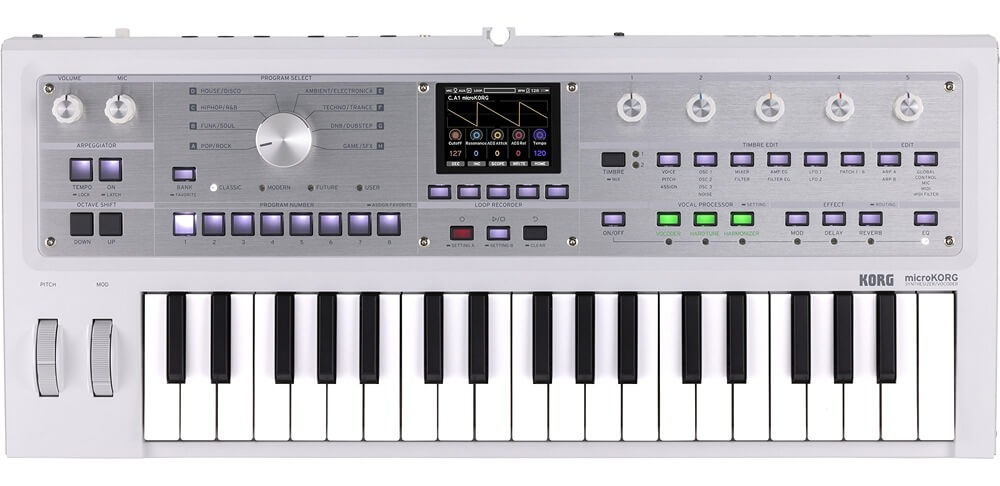 סינטיסייזר ווקודר Korg MicroKORG 2 Metallic White