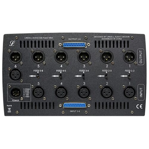 ראק 6 מודולים עם חיבורי DSUB עבור סדרה 500 דגם Lindell 506-POWER Mk2