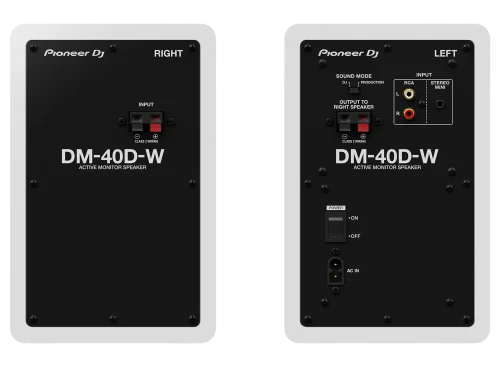 זוג מוניטורים DJ אקטיביים Pioneer DM-40D בצבע לבן