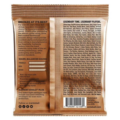 סט מיתרים לגיטרה אקוסטית Ernie Ball 2148 Earthwood Phosphor Bronze 11-52