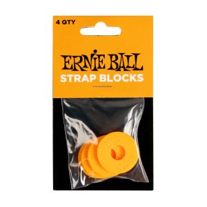 רבעיית נועלים לרצועה Ernie Ball Strap Blocks Orange 5621  רבעיית נועלים לרצועה Ernie Ball בצבע כתום