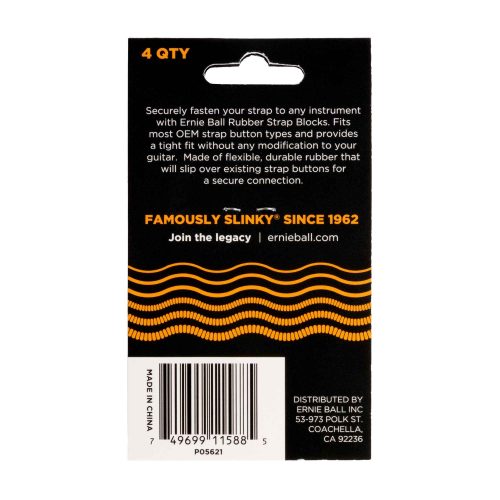 רבעיית נועלים לרצועה Ernie Ball Strap Blocks Orange 5621 רבעיית נועלים לרצועה Ernie Ball בצבע כתום