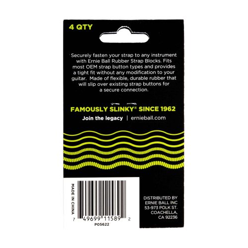 רבעיית נועלים לרצועה Ernie Ball Strap Blocks Green 5622 רבעיית נועלים לרצועה בצבע ירוק Ernie Ball