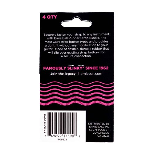 רבעיית נועלים לרצועה Ernie Ball Strap Blocks Pink 5623 רבעיית נועלים לרצועה בצבע ורוד Ernie Ball