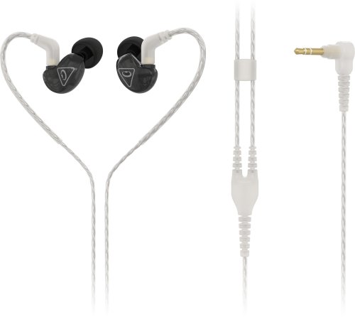 אוזניות Earphones סטודיו שחורות עם כבל שקוף