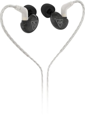 אוזניות Earphones סטודיו שחורות עם כבל שקוף