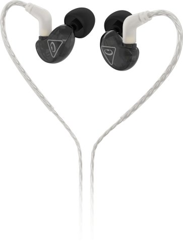 אוזניות Earphones סטודיו שחורות עם כבל שקוף