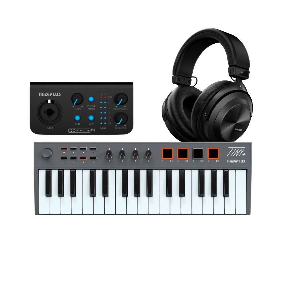 חבילת אולפן ביתי למתחילים MiDiPlus Studio MK עם מקלדת שליטה