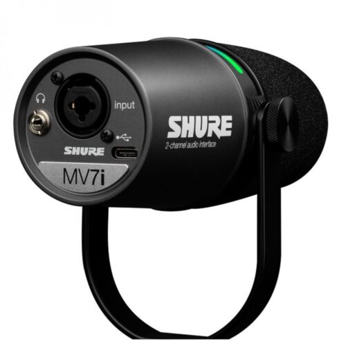 מיקרופון דינמי משולב USB דגם Shure MV7i שחור