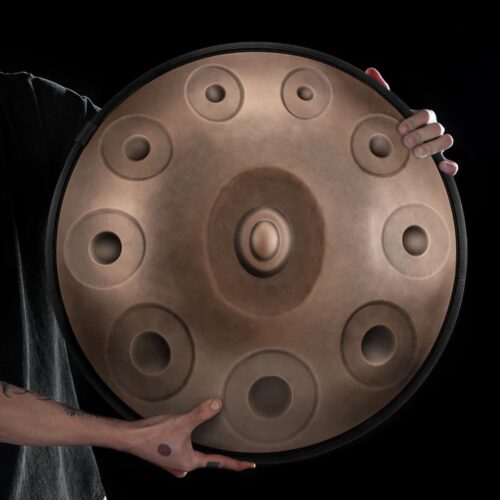 הנדפאן HLURU HB10-Bronze STL Handpan Drum 10 notes 22" Bronze D KURD