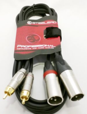 כבל 2 RCA ל 2 XLR זכר באורך 2 מטר תוצרת Steelerd