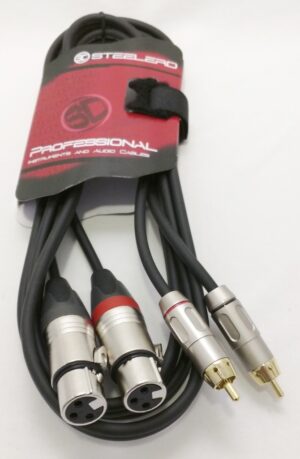 כבל 2 RCA ל-2 XLR נקבה באורך 2 מטר תוצרת Steelerd