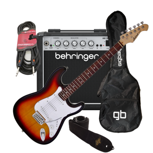 חבילה מוזלת גיטרה חשמלית מגבר Behringer תיק וכבל