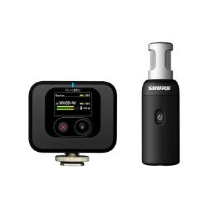 מיקרופון אלחוטי נטען ומשדר למכשירי Android או iOS  דגם Shure MV88+W