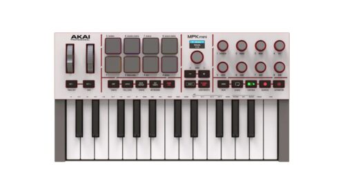 מקלדת שליטה קומפקטית Akai MPK Mini IV בצבע אפור